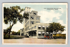 Postcard Kansas Concordia Milling Company Building Old Car City Street View KS picture