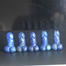 5pc Crystal natural lapis Man genital Penis Testicle Figurine Pocket Stone picture