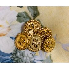 Chanel Authentic Gold Tone Vintage Clover Buttons Set Of 5 picture