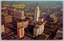 Civic Center Aerial View Los Angeles California Downtown Cancel 1964 PM Postcard picture