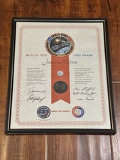 Vintage 1975 Apollo Soyuz Test Project Contribution Medallion Award Certificate picture