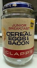 CLAPP'S BABY FOOD JAR Junior Breakfast CEREAL EGGS & BACON 1967 RARE Duffy-Mott picture