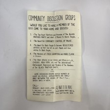 1970 Black Panther Party Community Discussion Groups Original Berkeley Flyer picture