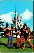 1978 Mickey Goofy & Pluto Welcome Guest To Fantasyland Disney Posted Postcard picture