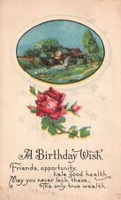 Vintage Postcard 1917 A Birthday Wish Friends Opportunity Good Health Greetings picture