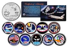 SPACE SHUTTLE CHALLENGER MISSIONS Colorized Florida Quarters US 10-Coin Set NASA picture