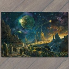 POSTCARD Alien God Civilization Religious Deity Ceremony Sacred Ritual Spaceship picture
