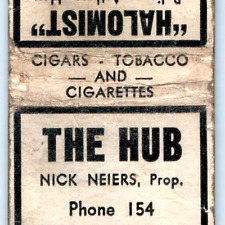 c1940s Cascade, IA Hub Pub Nick Neiers Matchbook Cover Halomist Asthma Mist C36 picture