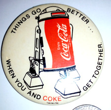 1970s COBOT STAR WARS R2-D2 INSPIRED COCA-COLA ROBOT Button Pinback Badge picture