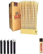 RAW Cones Classic 1 1/4 200 Pack Pre Rolled Rolling Paper W/Tips 5 Tubes+Lighter picture