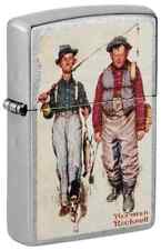 Zippo 48987, Artist Norman Rockwell 2 Old Men & Dog, Street Chrome, NEW picture