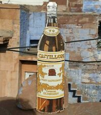 1930s Old Vintage Rare Castillon Brandy Bottle Shape Porcelain Enamel Sign Board picture