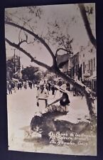  RPPC THE WALK LOS ANGELES CA  OLVERA ST 1918 SPANISH FLU WOMAN WITH FACE COVER. picture