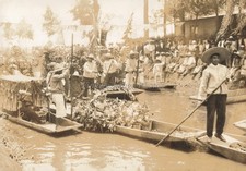 1939 Waterway Festival Boats Decorations Crowd Photo 5X7 picture