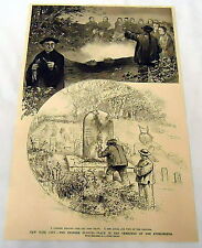 1889 magazine engraving ~ NEW YORK CITY ~ Chinese Burying Place picture