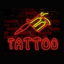 Tattoo Body Piercing Neon Sign Real Glass Handmade Decor Business JL 24"x20"  picture