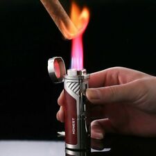 Butane Cigar Lighter 4 Jet Red Flame Torch Lighter Quad with Punch Portable picture