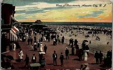 1908 ATLANTIC CITY N.J. PROMENADE BOARDWALK PIER OCEAN POSTCARD 25-258 picture