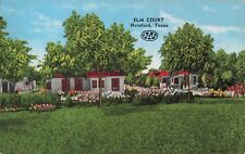 Elm Court Hereford Texas TX Motel Linen c1940 Postcard picture