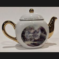 Thomas Kinkade Teapot, Home Is Where The Heart Is II, Gold Trim Painter of Light picture