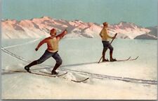 European SKIING Greetings Postcard Skiers / Slope 