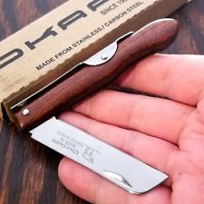 Okapi Biltong Sheepsfoot Blade Wood Handles Pocket Knife Made in South Africa picture