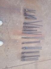 Lot Of 13 Blacksmith Iron Forging Tongs Iron Vintage Forming Tools Furnace Forge picture