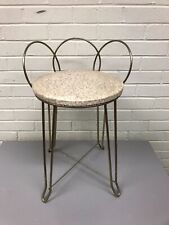 VINTAGE MID CENTURY MODERN MCM VANITY CHAIR STOOL 21 1/3” TALL X 14” WIDE  picture