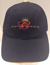Budweiser King of Beer Black Embroidered  Crown Logo Baseball Hat Cap Men's OS picture