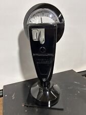 Vintage Black Duncan 60 Parking Meter And Key And Stand, Working picture