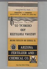 Matchbook Cover Arizona Fertilizer & Chemical Co. Phoenix, AZ picture