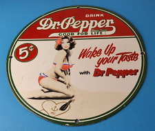 Vintage Dr Pepper Porcelain Soda Cola Beverage Gas Service Station Sign picture