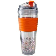 Dunkin Donuts Clear Acrylic Tumbler Cup Travel Reusable 24 Oz Rubber Grip picture