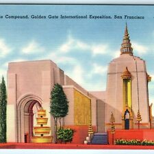 1939 Temple Compound Golden Gate Exposition Official Post Card San Francisco A30 picture
