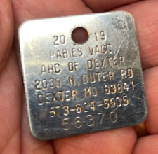 Metal Rabies Vaccine Tag AHC of Dexter MO 2019 Collectible picture