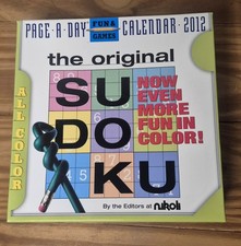 The Original Sudoku Page-A-Day Fun & Games Calendar 2012 All Color- Vintage picture