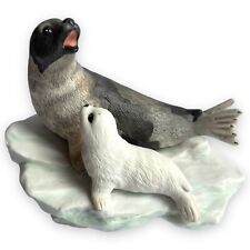 MARURI USA POLAR EXPEDITION PORCELAIN HARP SEALS MOTHER AND CHILD P9007 IN BOX picture
