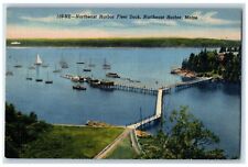 c1930's Bird's Eye View Of Fleet Dock Northeast Harbor Maine ME Vintage Postcard picture