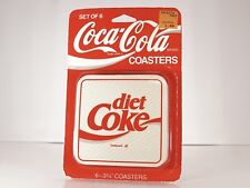 Coca Cola Diet Coke Coasters Cork Plastic Vintage On Card NOS picture