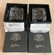 OLEG CASSINI DICE CRYSTAL SET OF 2 ~ Official Designer of Jacqueline Kennedy  AG picture