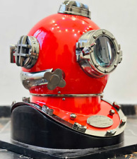 British Red Scuba Navy Diving Helmet Mark V Scuba Diving Marine Helmet picture