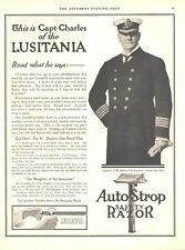 1910 RMS Lusitania Capt Antique Print Ad Razor Blade Pre Sinking World War One picture