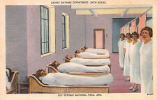 Ladies Bath House, Hot Springs National Park, Arkansas, early linen postcard picture