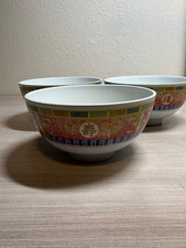 Vintage Chinese Longevity Melamine Bowls Set of 3 Floral Asian Design picture