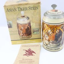 Budweiser Asian Tiger Endangered Species Stein Collector's Edition 1989  46809 picture