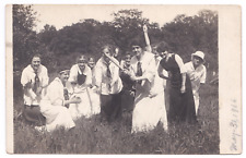 1916 Female Baseball Players Posed Bat Batting Catching Pantomime Field RPPC picture