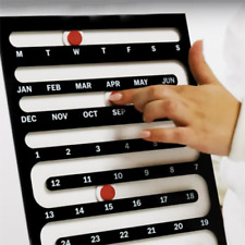 MoMa Sliding Perpetual Calendar Designed by Giancarlo Cipri Hanging Tabletop picture