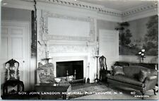 Postcard New Hampshire Portsmouth Gov John Langdon Memorial RPPC Living Room Den picture