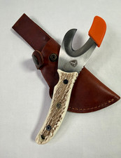 PUMA SGB Gut Hook Fixed Blade Stainless Full Tang Stag Handle Leather Sheath picture
