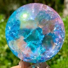 263G  Natural Titanium Rainbow Quartz sphere Crystal ball Healing picture